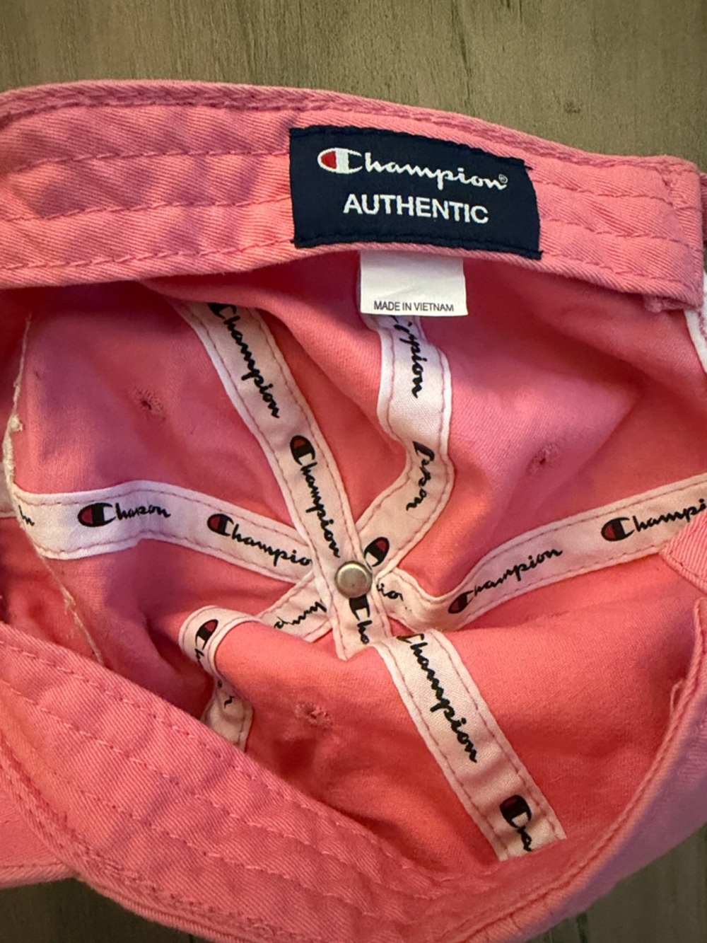 Champion Pink Embroidered Script Baseball Cap - Picture 3 of 3